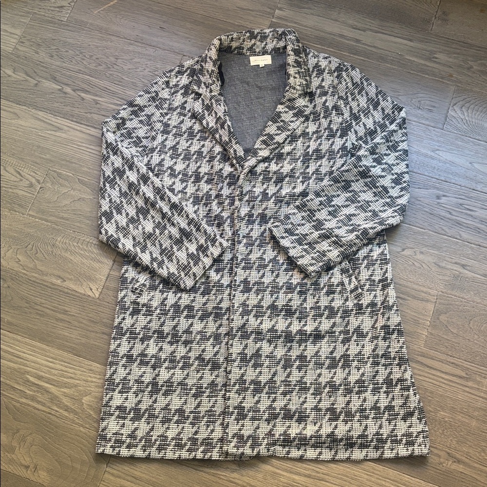 Melloday | Black And White Light Tweed Long Cardigan Sweater Size 2X